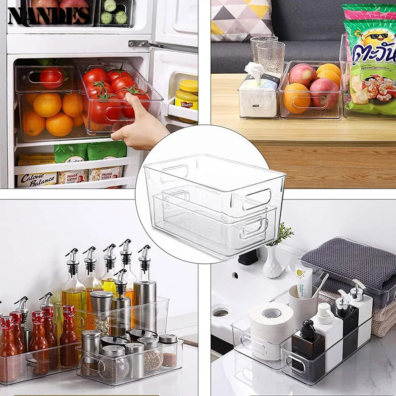 Refrigerator Organizer Bins Set Clear Stackable Fridge Storage Containers