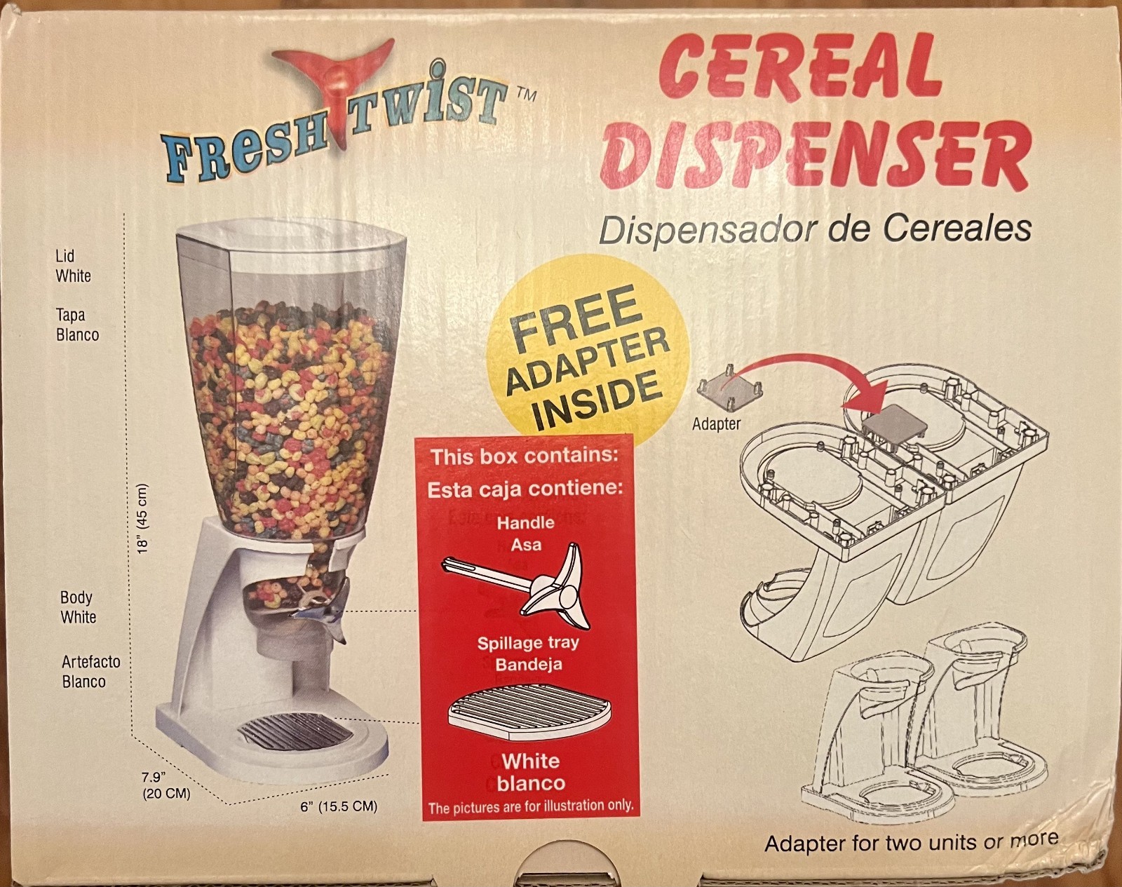 Cereal & Dry Food Dispenser 2 Pack Pasta-Rice-Dog-Food (4 Sets Avail.)