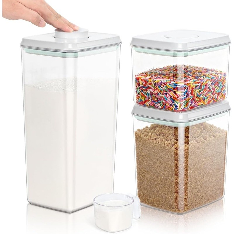 Airtight Kitchen Storage Containers Flour Rice Sugar Pasta Pet Food 6Qt Set New