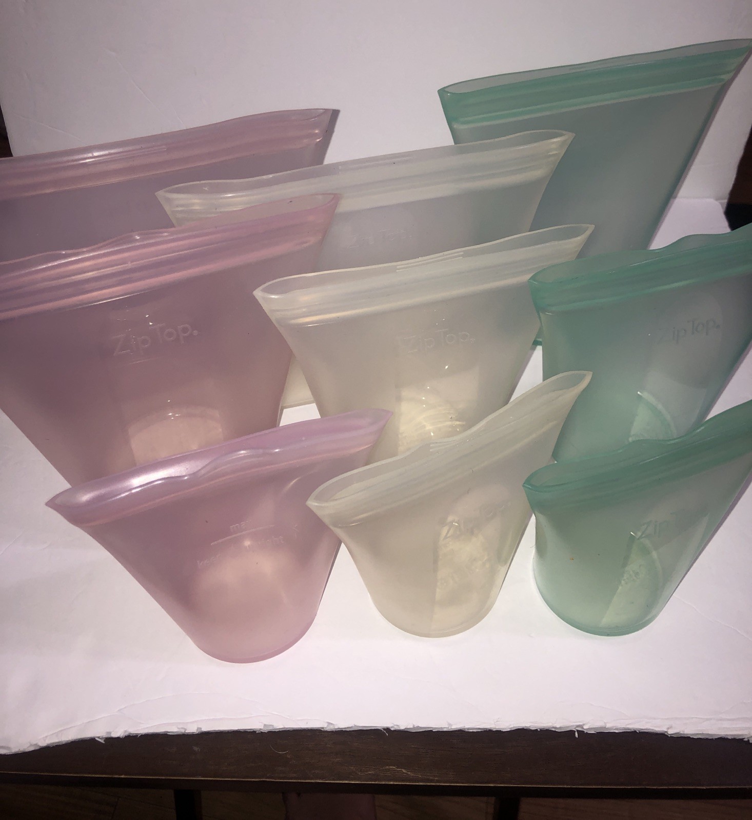 Zip Top 9 Piece Silicone Storage Containers Reusable Microwave Safe