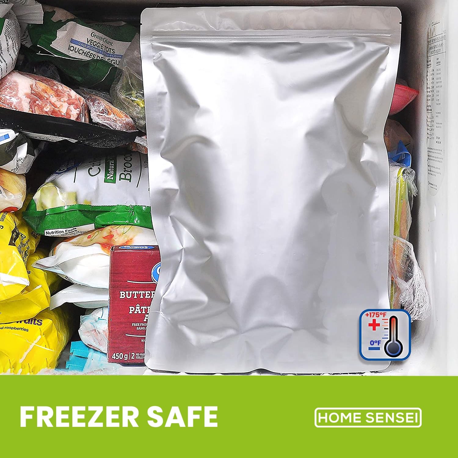 20 Mylar Bags for Food Storage, 2.5 13 x 17 Inches (2.5 Gallon), Silver