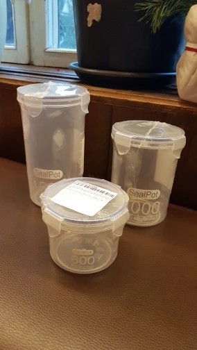 Airtight Grain Storage Container Clear Food Jar Kitchen Organizer 600-1500ML