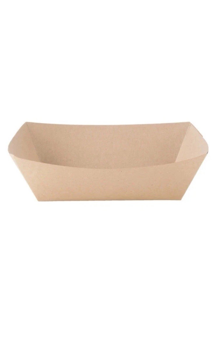 Paper #300 Nested Food Tray Brown 3 lb. 7.5″ L x 5″ W x 2″ D | 500/Case