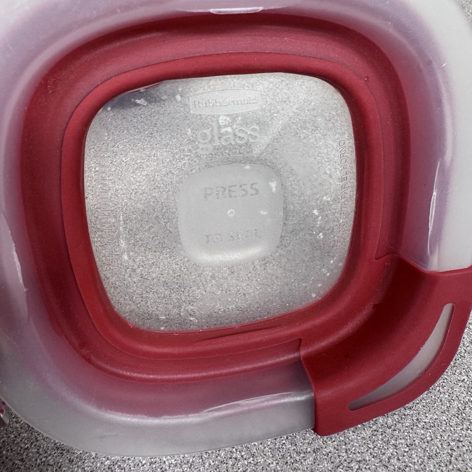 3 Rubbermaid 1.5 Cup 7N61 Glass Food Storage Container USA Red Press To Seal Lid