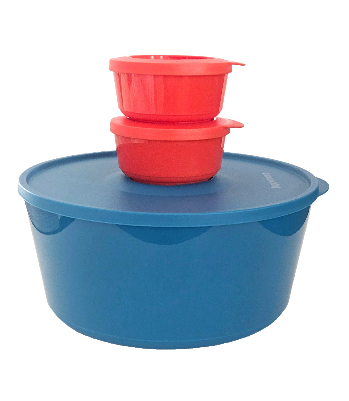 Tupperware Ilumina Interlocking Salad Stackable Bowl/Serving Set of 3 Bowls NEW