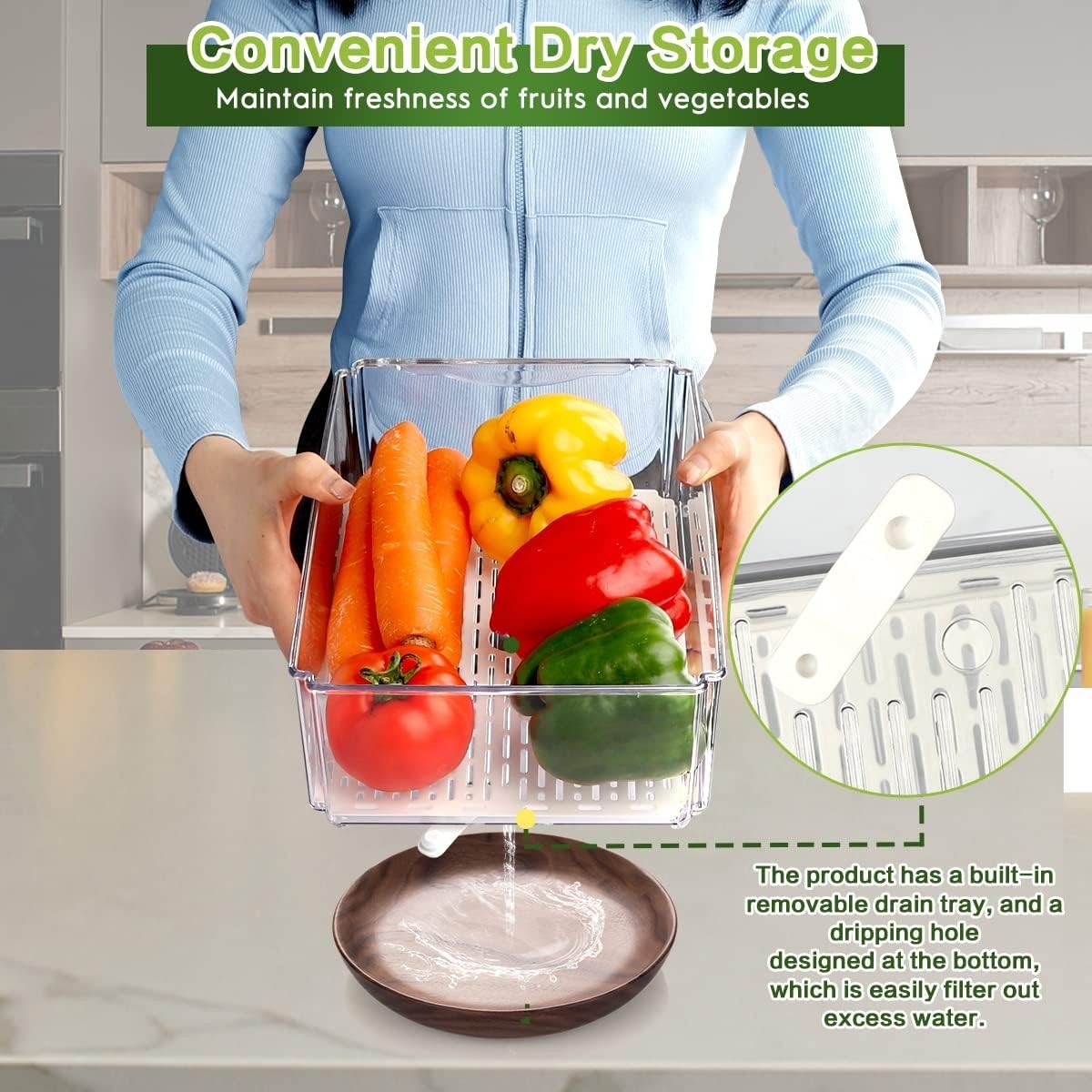 Refrigerator Organizer Bins 14 Pack Stackable Clear Storage Containers ZIJUND