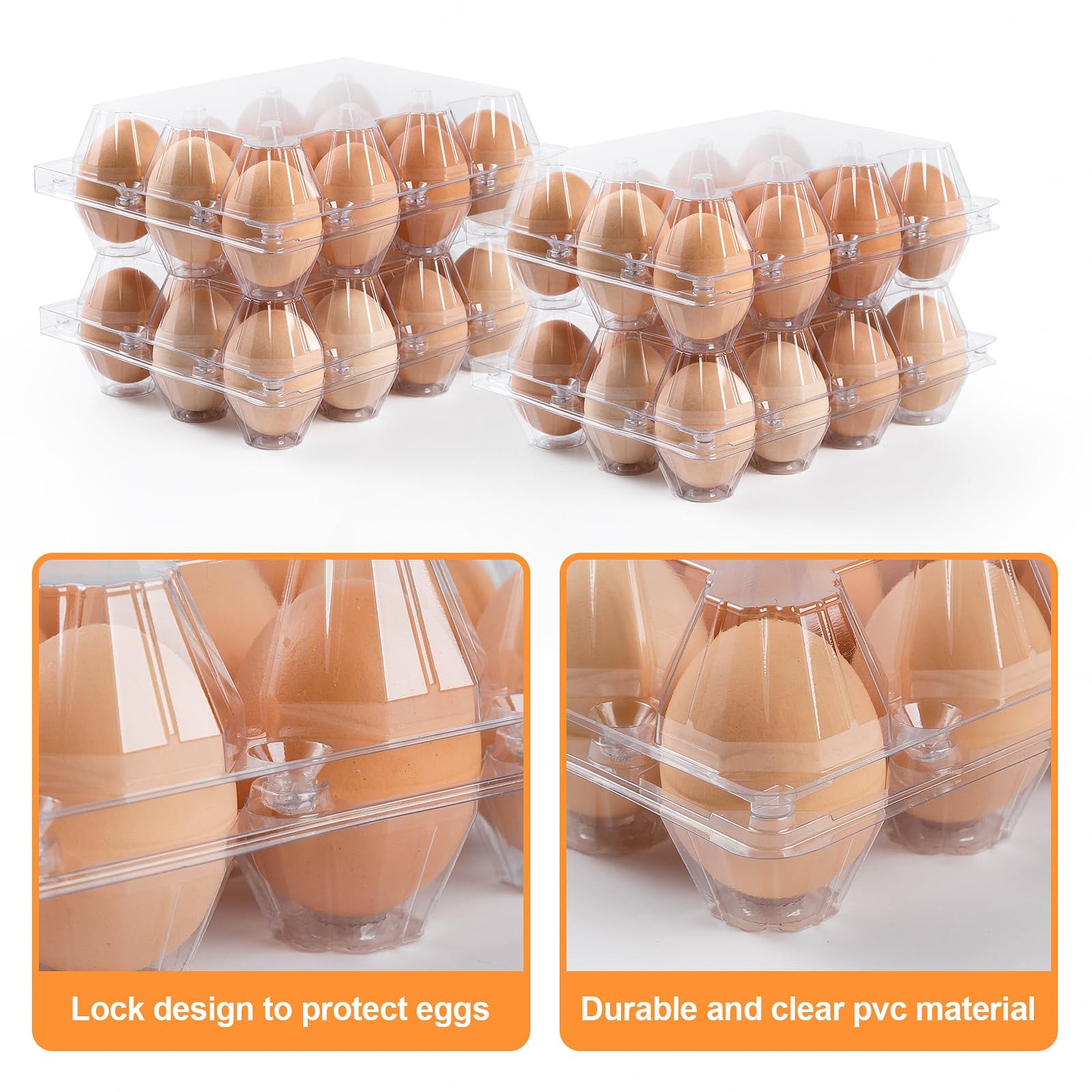 40 Pack Plastic Egg Cartons Cheap Bulk1 Dozen Clear Empty Egg Cartons For Chicke