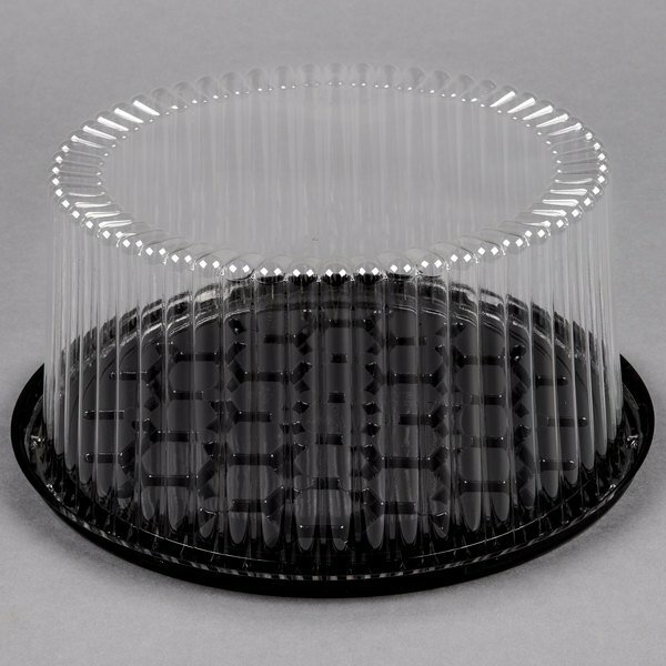 (80-Case) 9-inch 2-3 Layer Disposable Cake Display Container with Clear Dome Lid