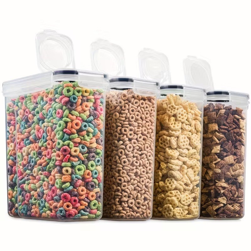 4Pack Airtight Food Storage Containers BPA Free Cereal Rice Flour Canisters