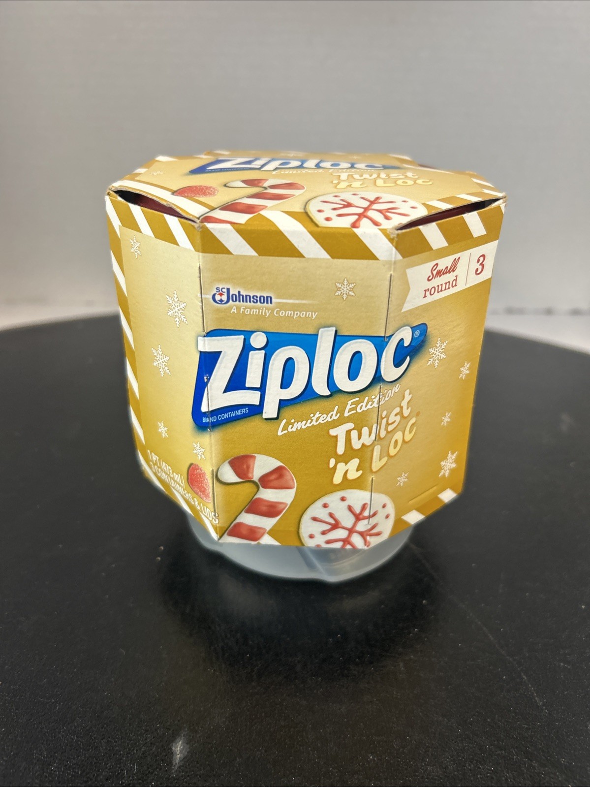 NEW Ziploc Twist n Lock Loc 3 Pack Small Round Plastic Containers Lids 16oz