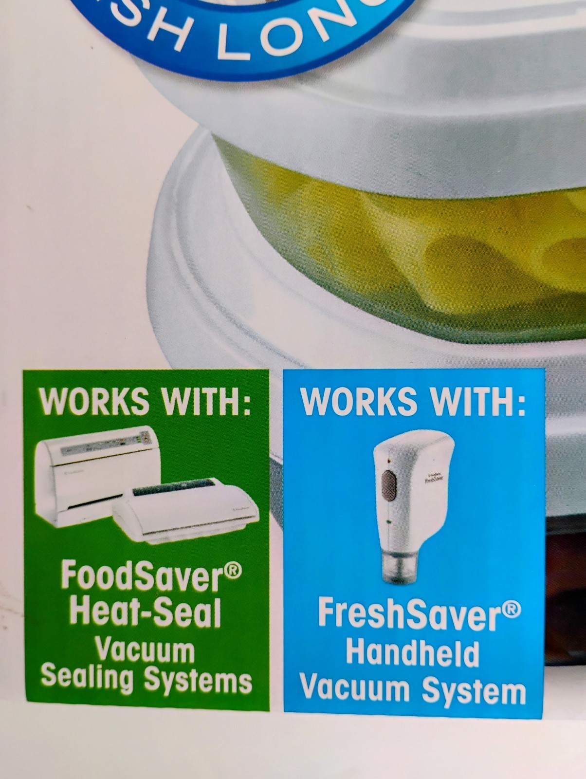 FOODSAVER FRESHSAVER VACUUM STORAGE CONTAINERS SET OF 2 – 1/2 QT. SIZE NEW NIB