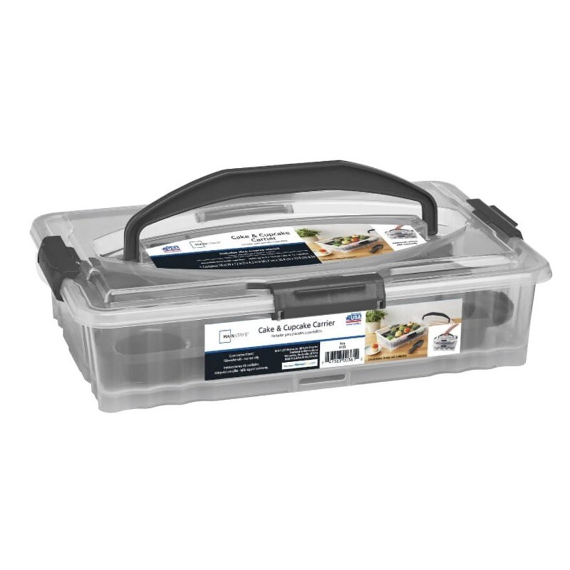Mainstays Dessert Carrier, Rectangular Design, Clear Plastic18″ x 12″ x 4.3″