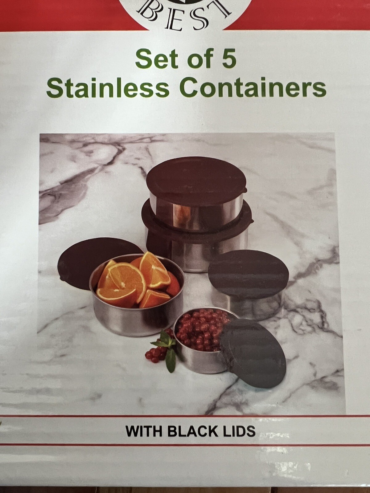 Chefs Best Set Of 5 Stainless Containers