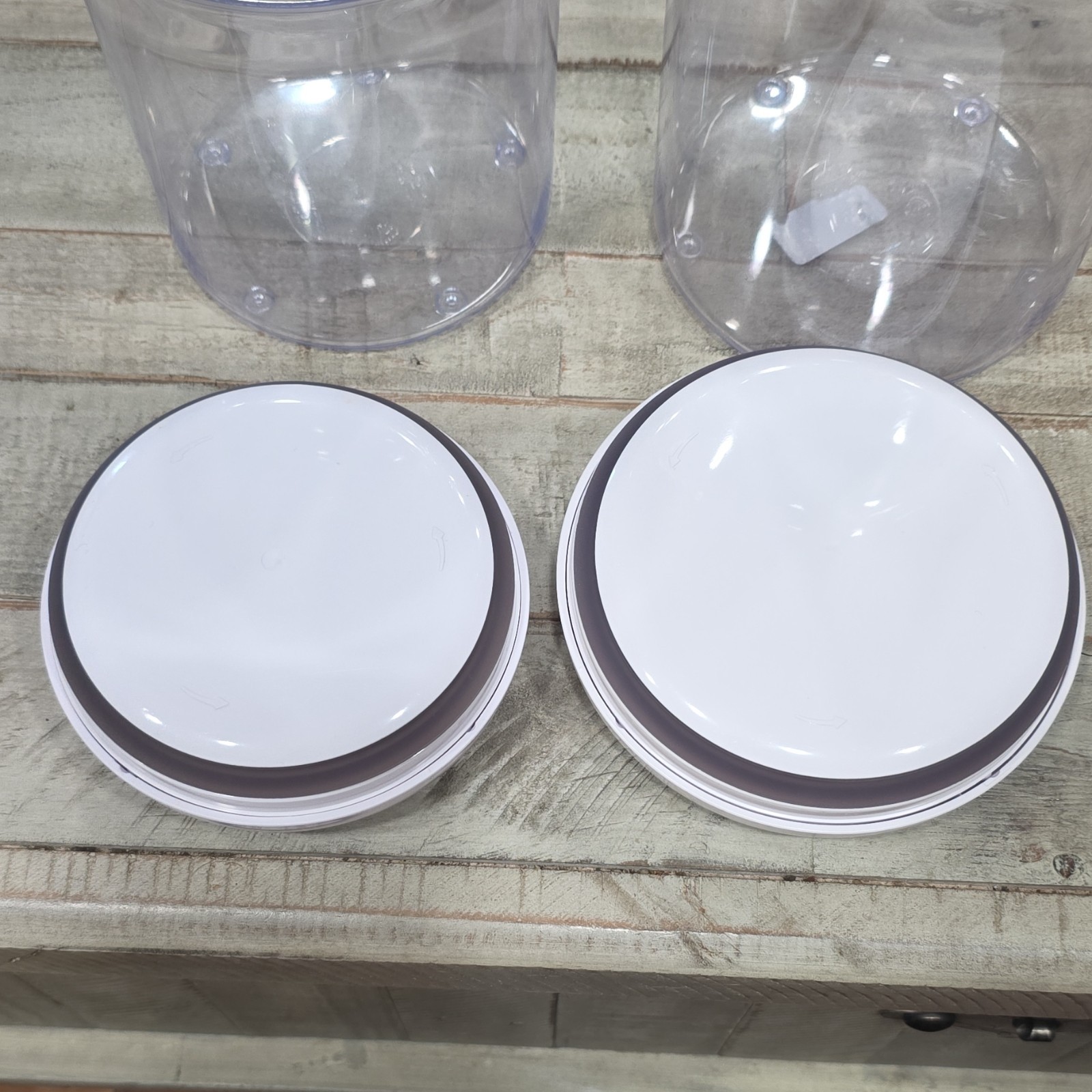 OXO POP 2-Piece Clear Round Plastic Storage Containers w/ White Snap Lids