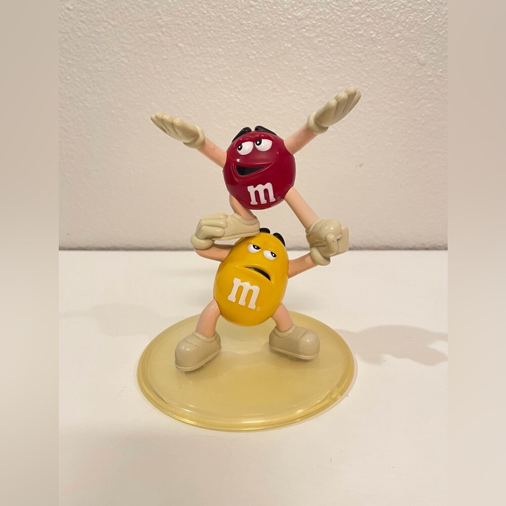 M&M’s Vintage Red and Yellow Character Candy Dish NO DISH INCLUDED 6″