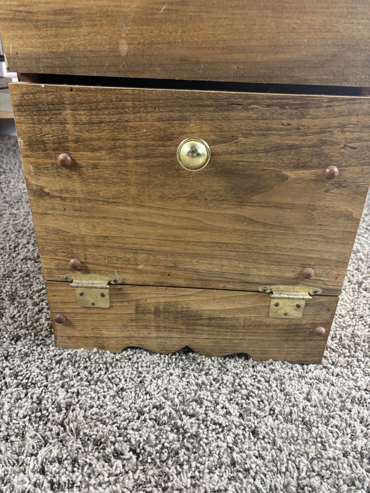 Vintage Rustic Wooden Potatoes & Onions Storage Bin Cabinet Kitchen Vegetable