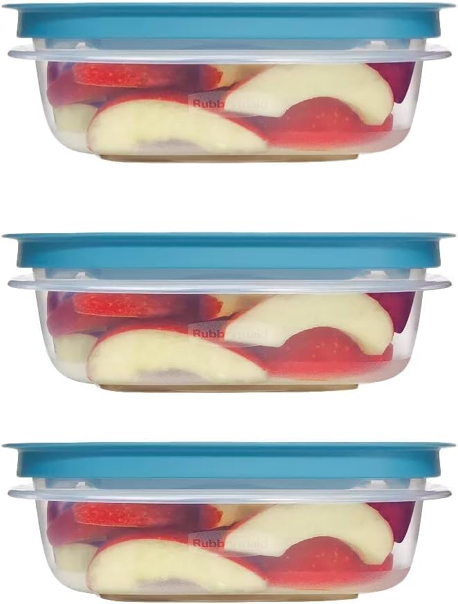 Rubbermaid Storage Containers, Easy Find Lids, Teal, 3 cup, Flex 3 Cup, Teal