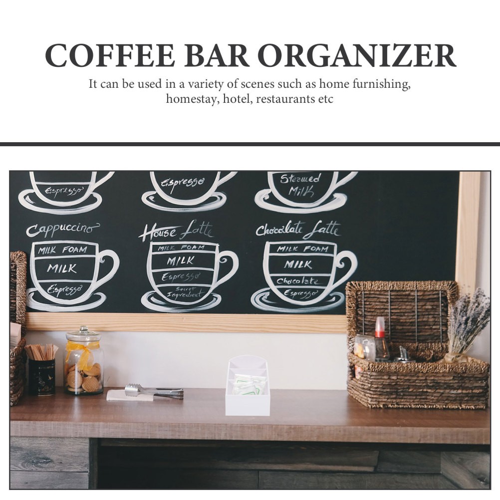 Coffee Station Organizer Acrylic White For Kitchen Counter 1Pcs 4.91X3.54X3.34In