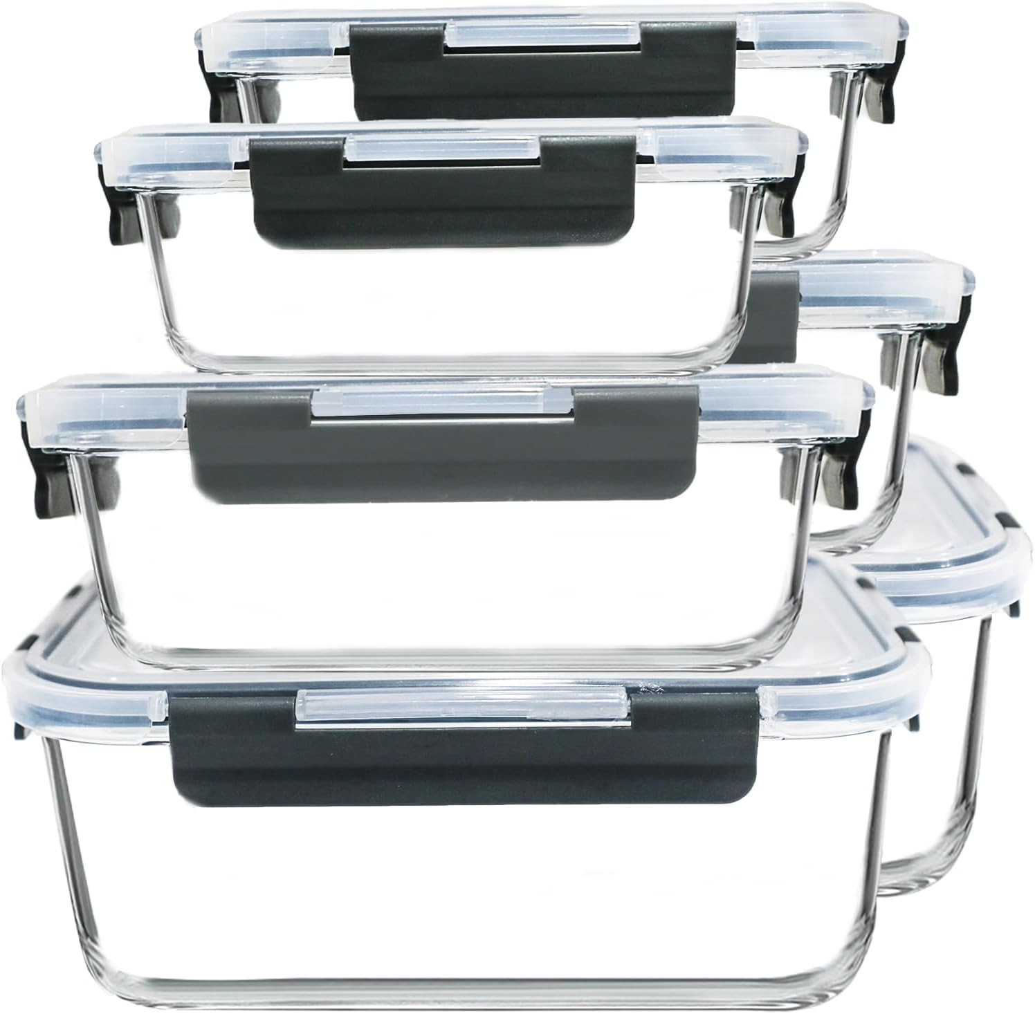 67.4Oz(8.3 Cup), 33.8Oz(4.2 Cup)& 18.6Oz(2.1 Cup) Extra Large Glass Food Storage