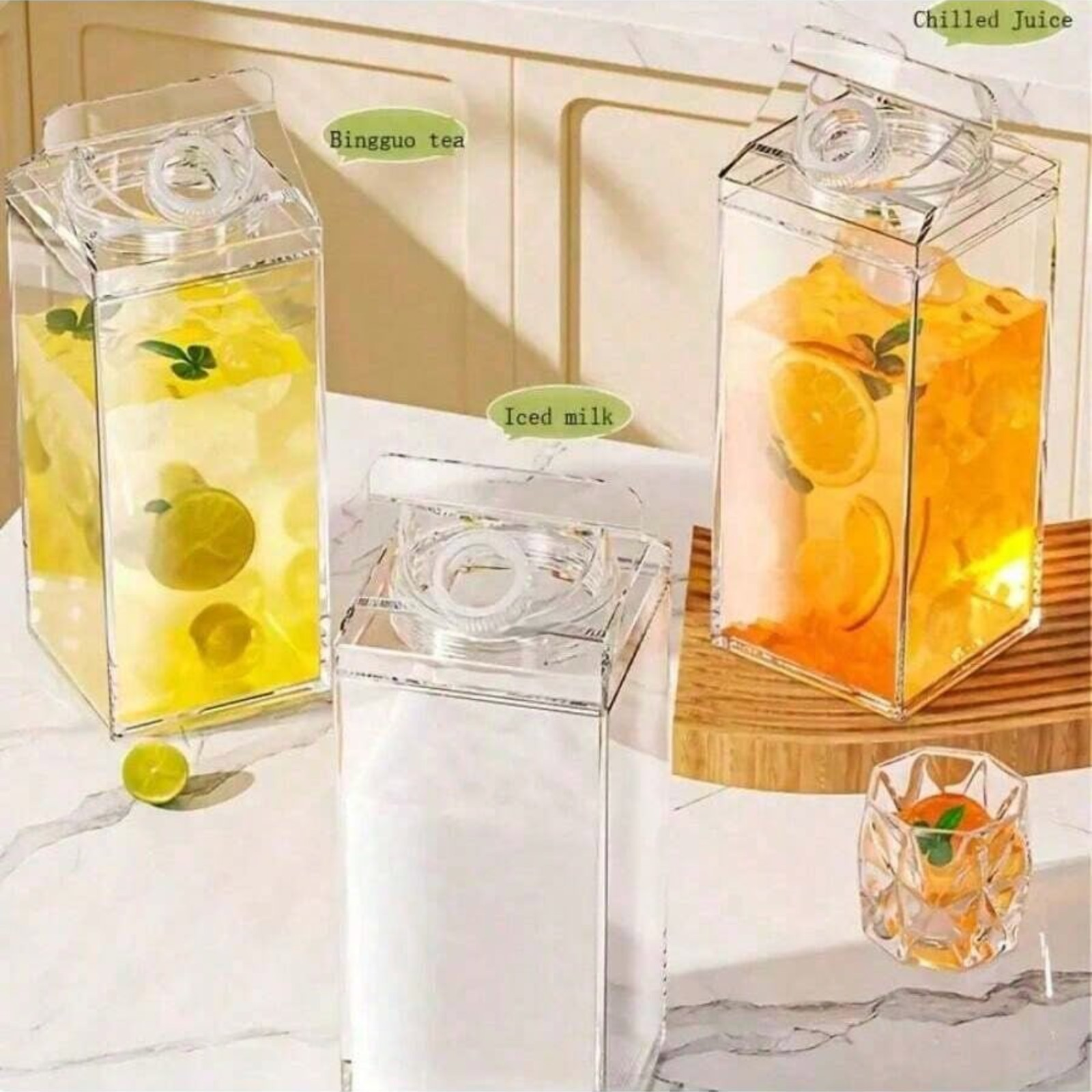 Milk Cup Food Dispenser Multi-Purpos Portable Large Square Sealed Storage Bottle
