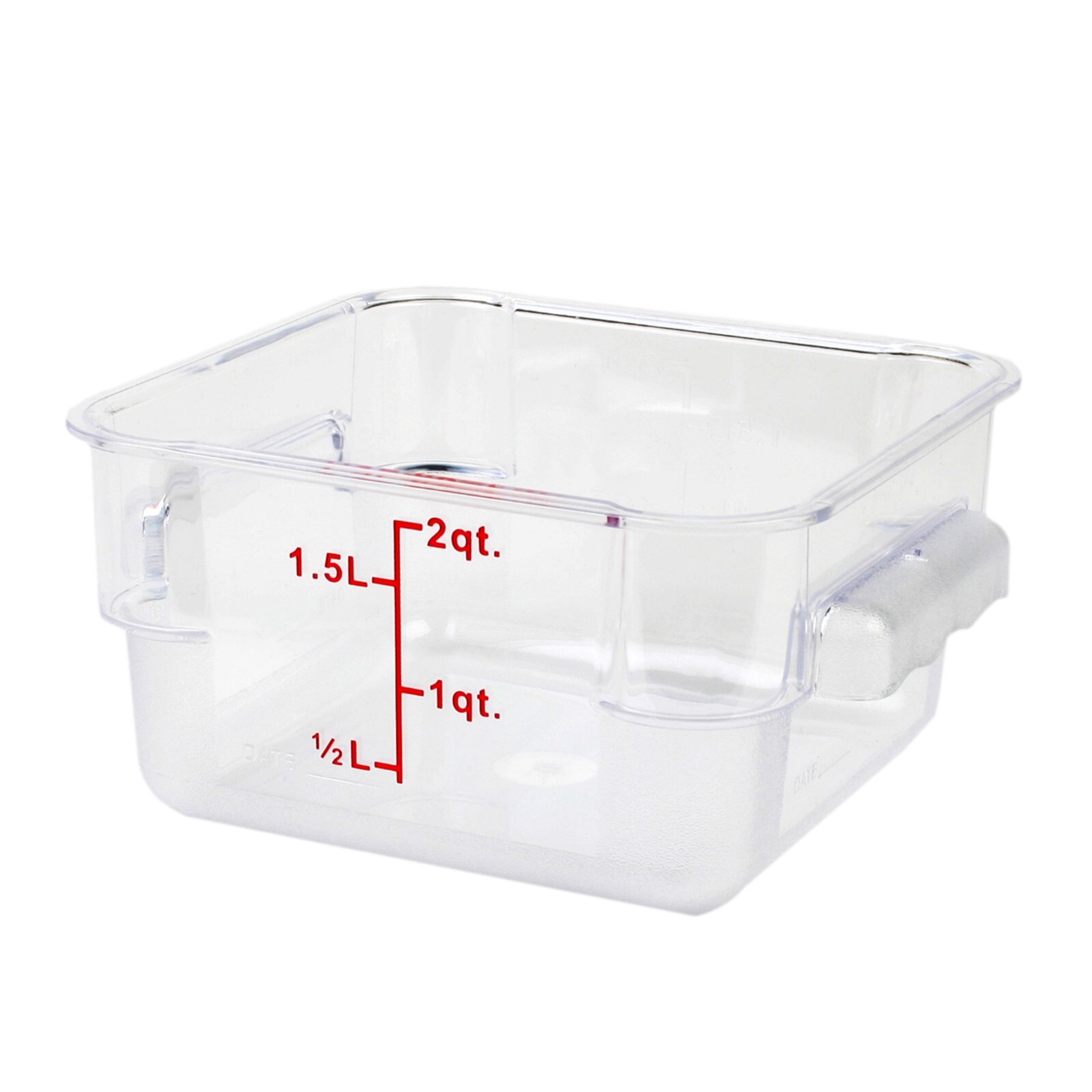 2 Qt Polycarbonate Square Food Storage Containers Clear