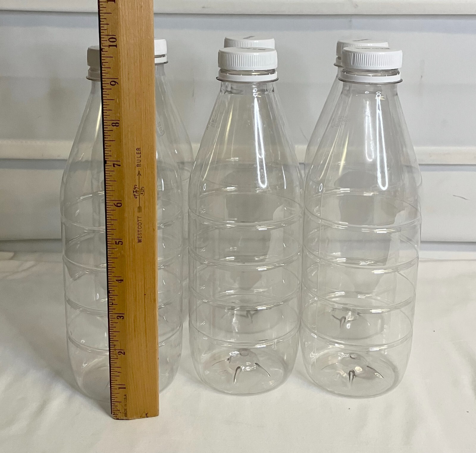 Clear Plastic Quart 32 oz Bottles Lot of 6 EC!