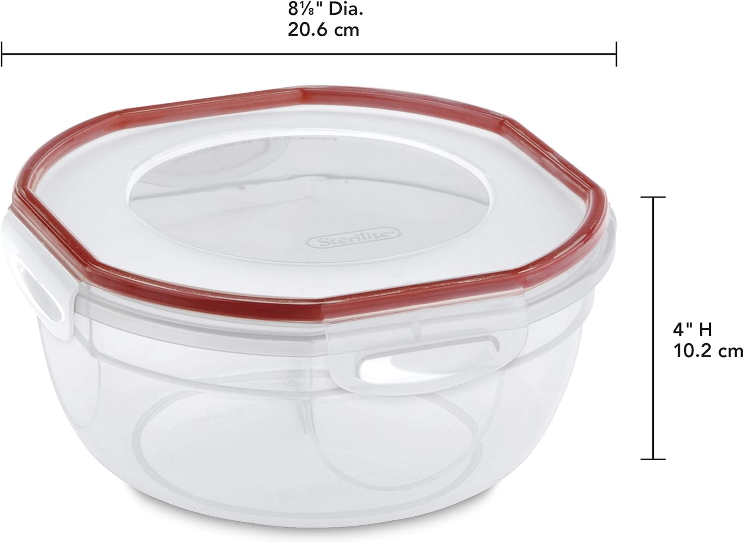 Ultra-Seal 2.5 Qt Bowl Airtight Food Storage Container Plastic Latching Lid