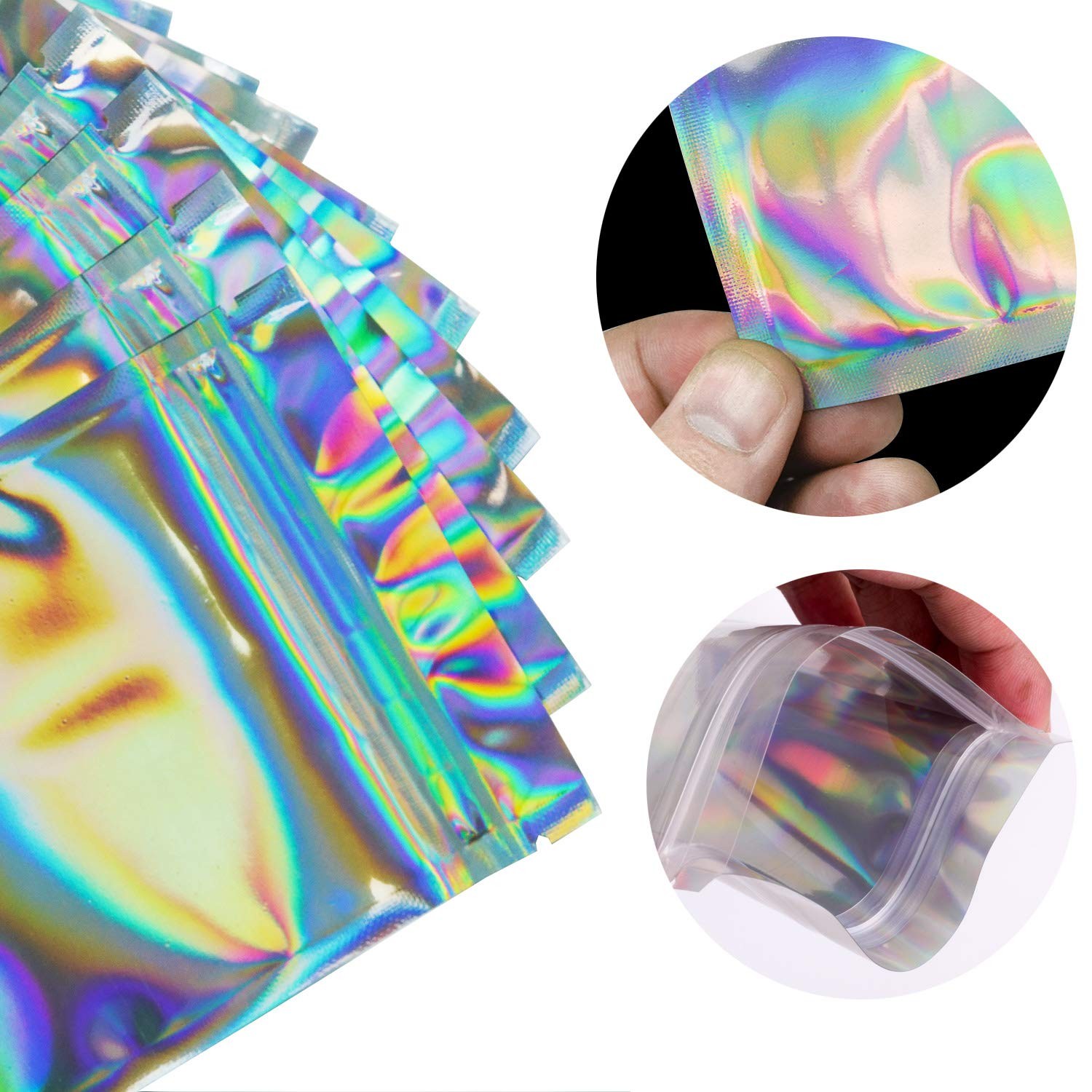 100 Pieces Smell Proof Bags – 3×5 Inches Resealable Mylar Bags Clear Food Can…
