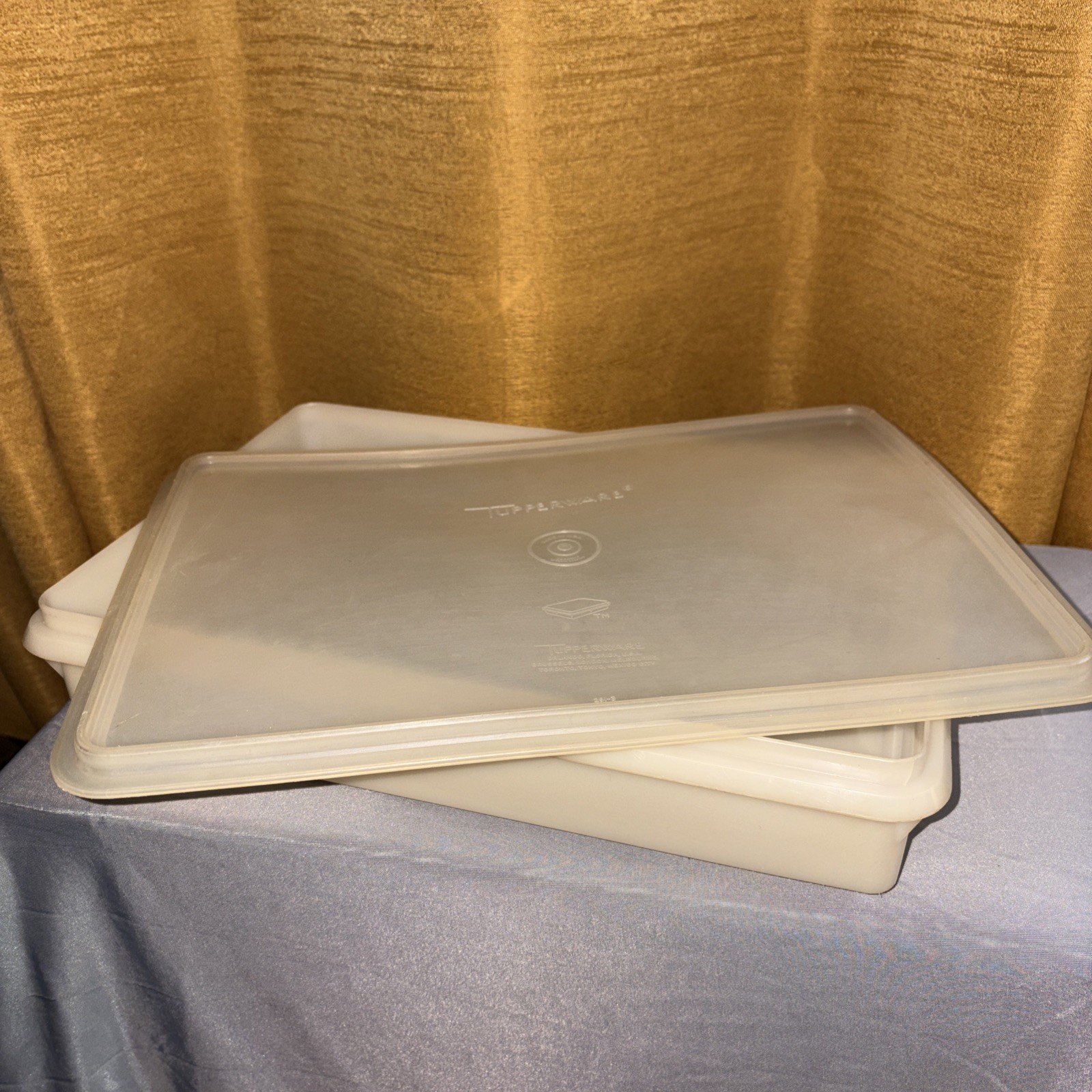 Vintage Tupperware Cold Cut Jello Cake Keeper 13″X 9″ Lid Storage Pan Rectangle