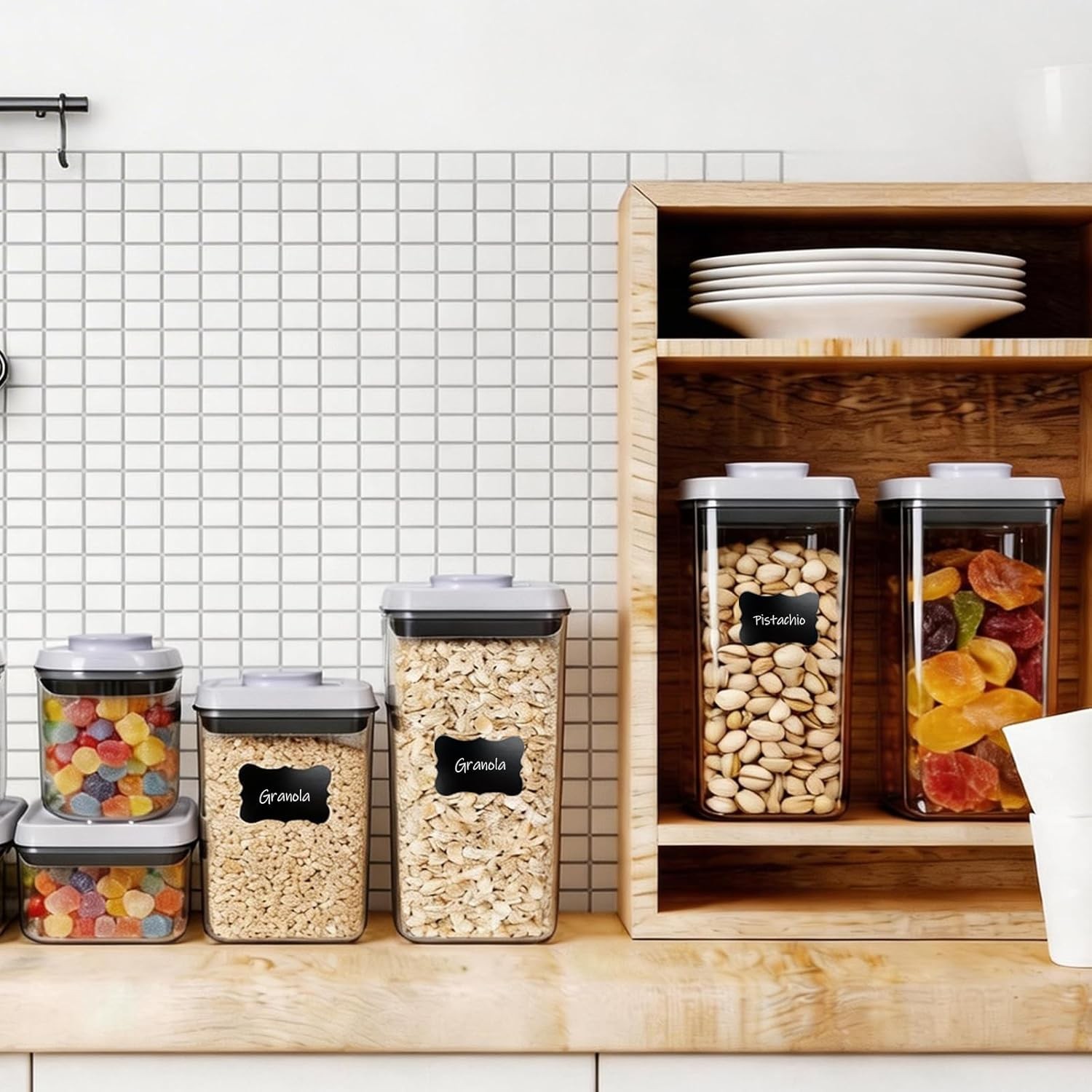 12 Pcs Pop Containers Set Airtight Food Storage W/ Lids Push Button BPA-Free