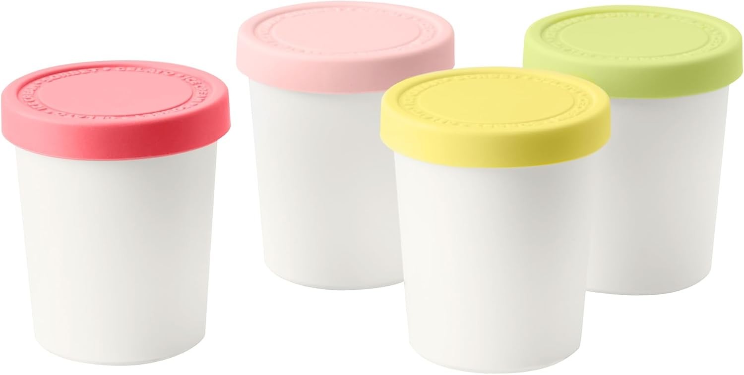 Mini Ice Cream Containers 6oz Homemade Ice Cream Set of 4 Reusable Ice Cream
