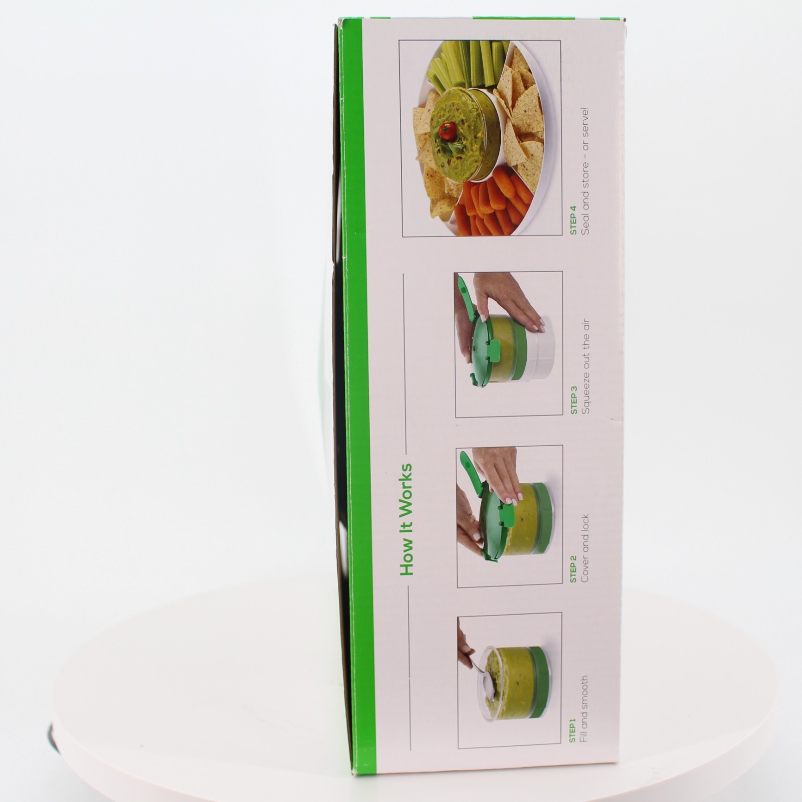 Guac-Lock Plastic Storage Container with Chip Tray New in Box