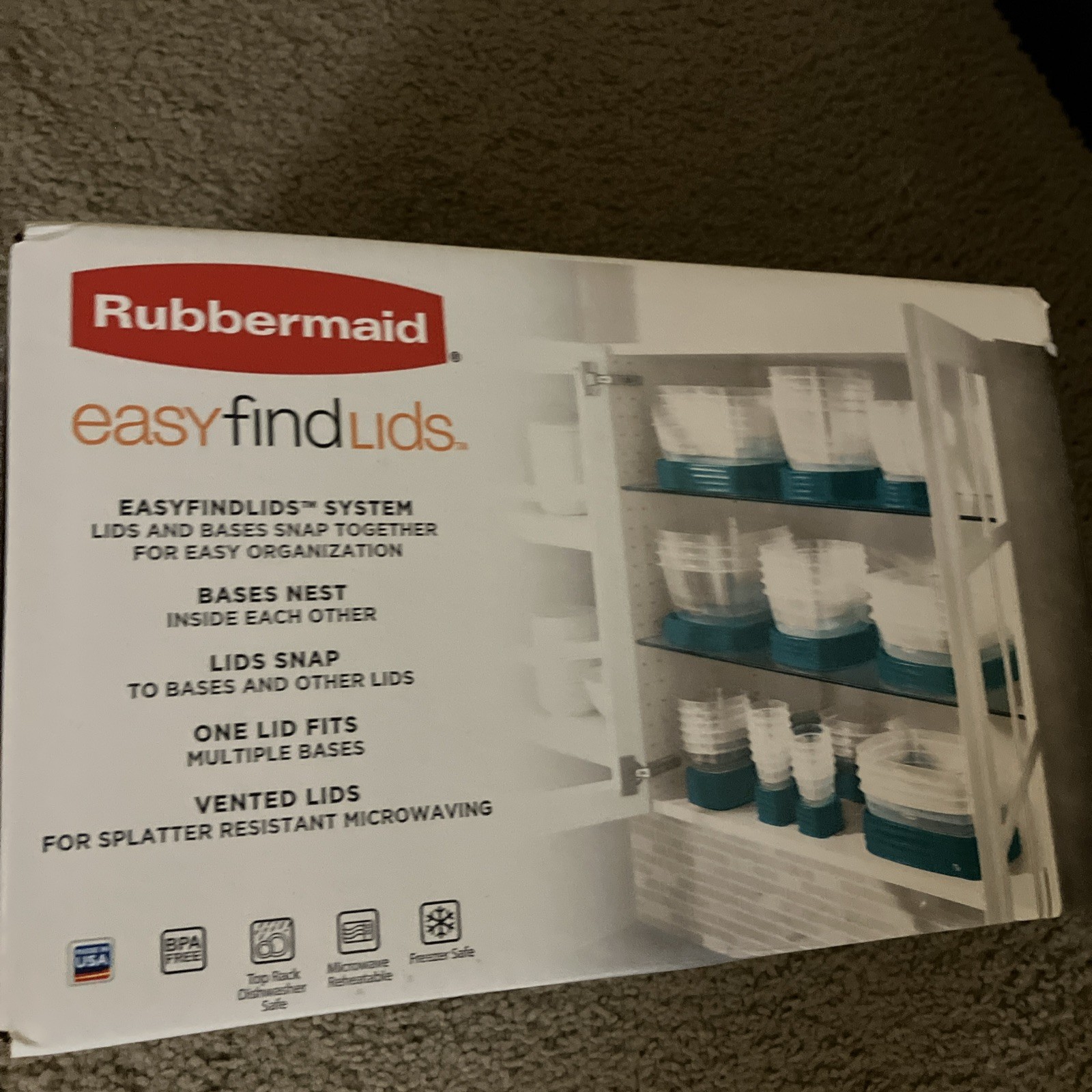 Rubbermaid Easy Find Food Storage Containers 38-Piece Set 2 Vented Lids Green