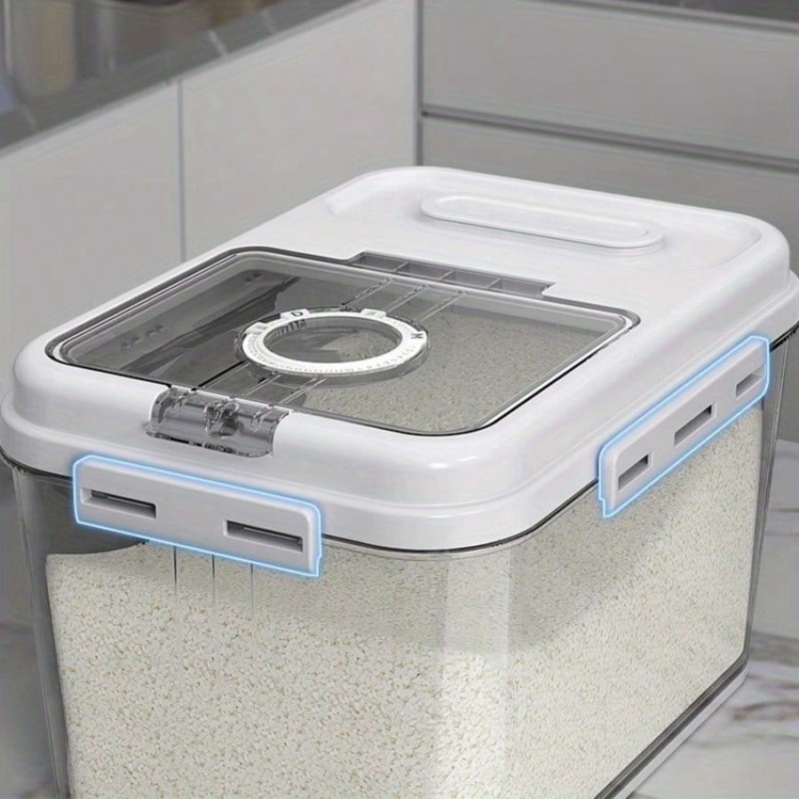 Large 10.8L Airtight Rice Dispenser Food Storage Container Bin Measuring Cup