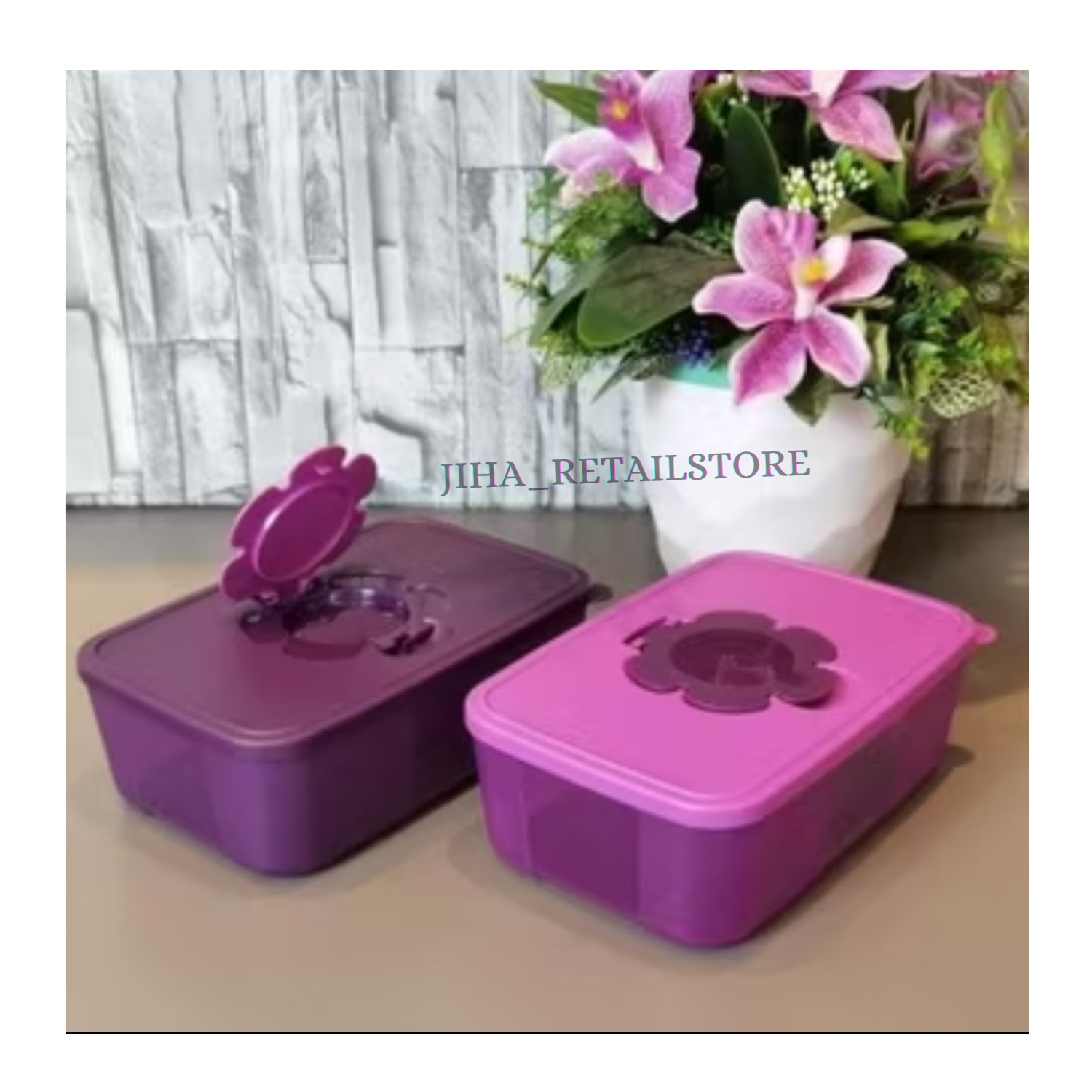 Tupperware Tissue Paper Storage Box Purple Container 1.7L