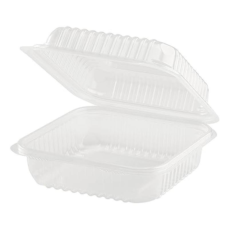 7×7 PP Hinged Food Container BPA Free Reusable Microwave Safe Freezer Safe 250ct