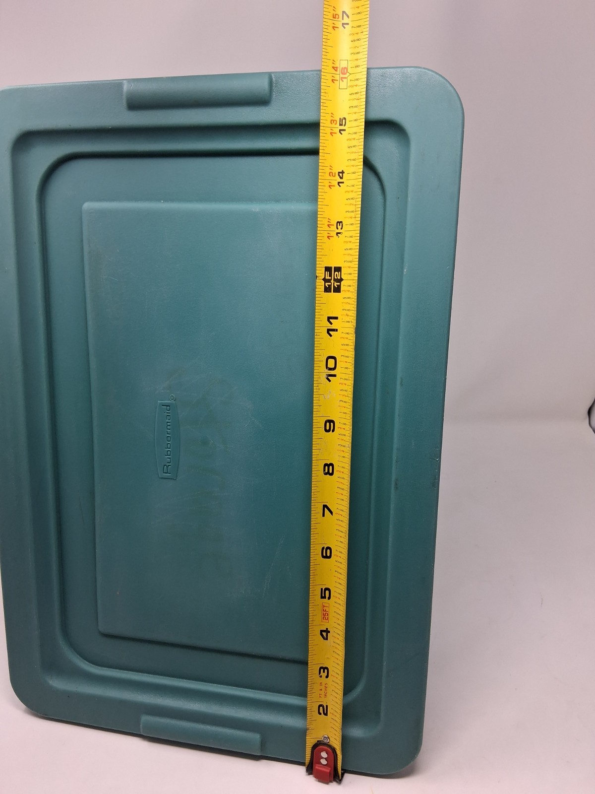 Vintage Rubbermaid Sheer Storage Box Green #0135 16x11x6 RARE HTF