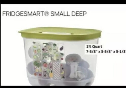 TUPPERWARE 2 Fridgesmart Small Deep 1-3/4 Qt Container Margarita Green 7286 7287