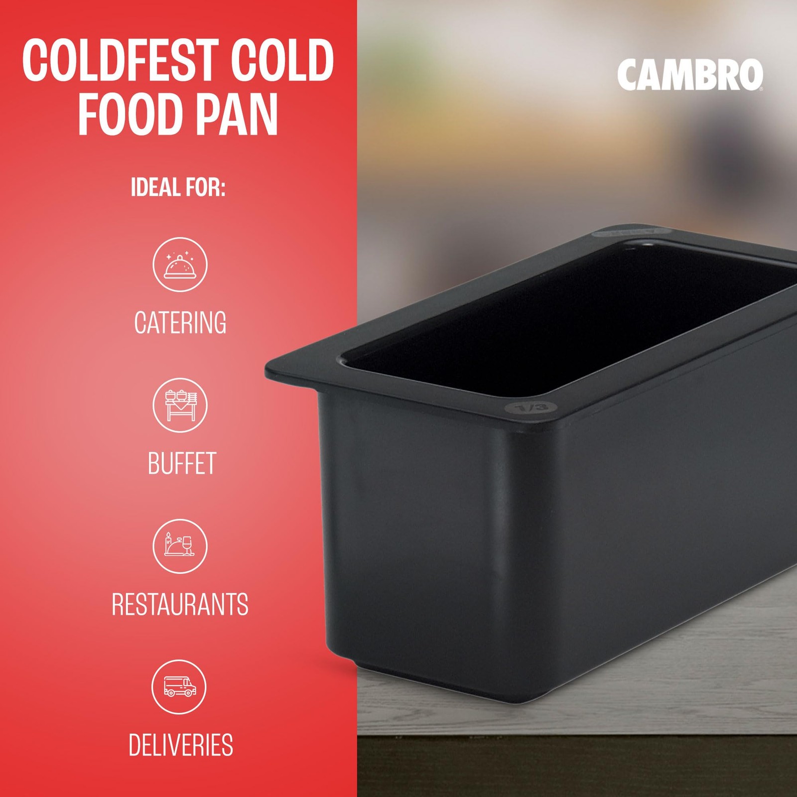 36CF110 ColdFest Black 1/3 Size 6″ H Cold Food Pan