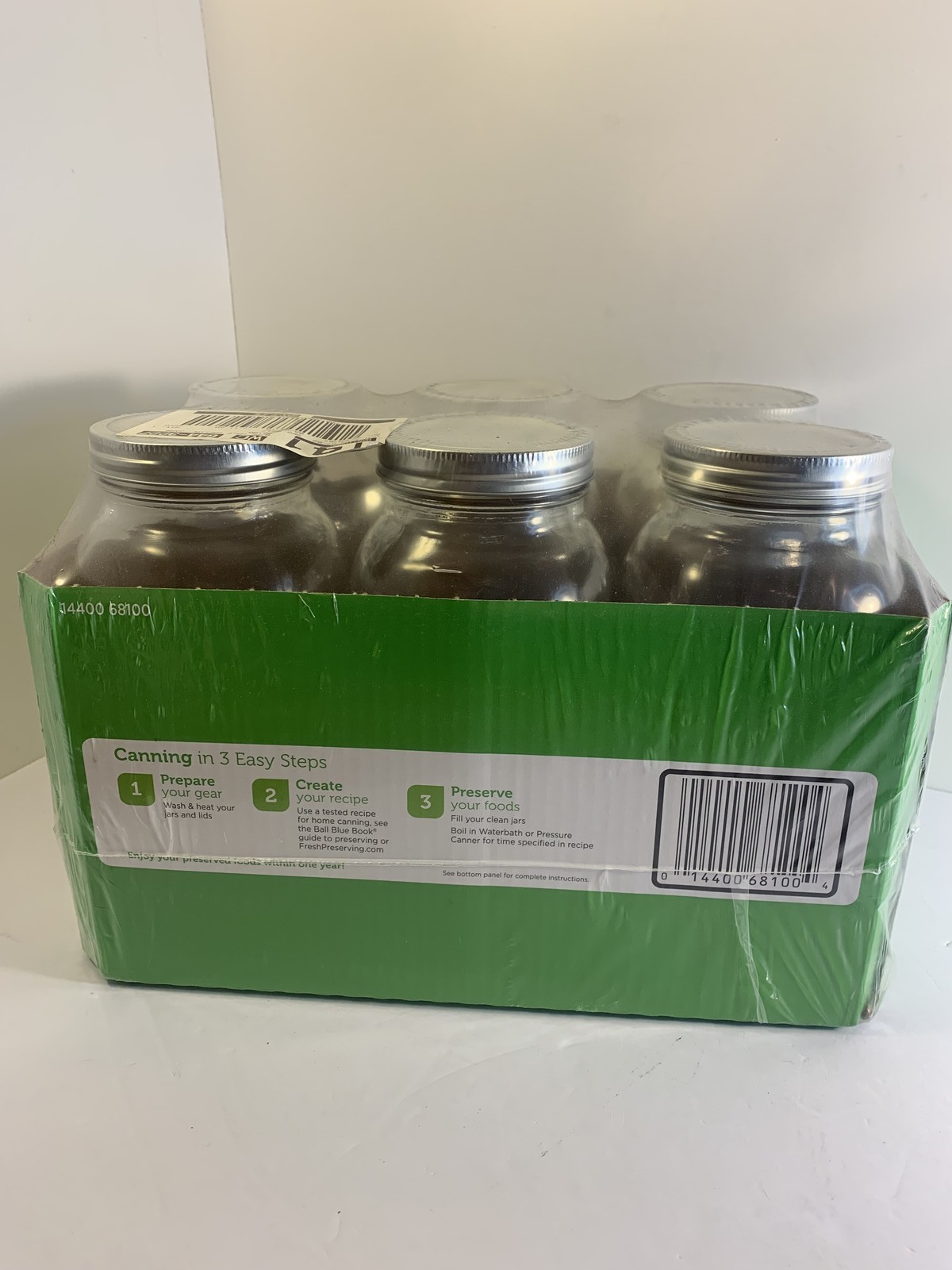 Ball Wide Mouth Half Gallon Mason Jars 64 oz with Lids & Bands 6-Pack BPA Free