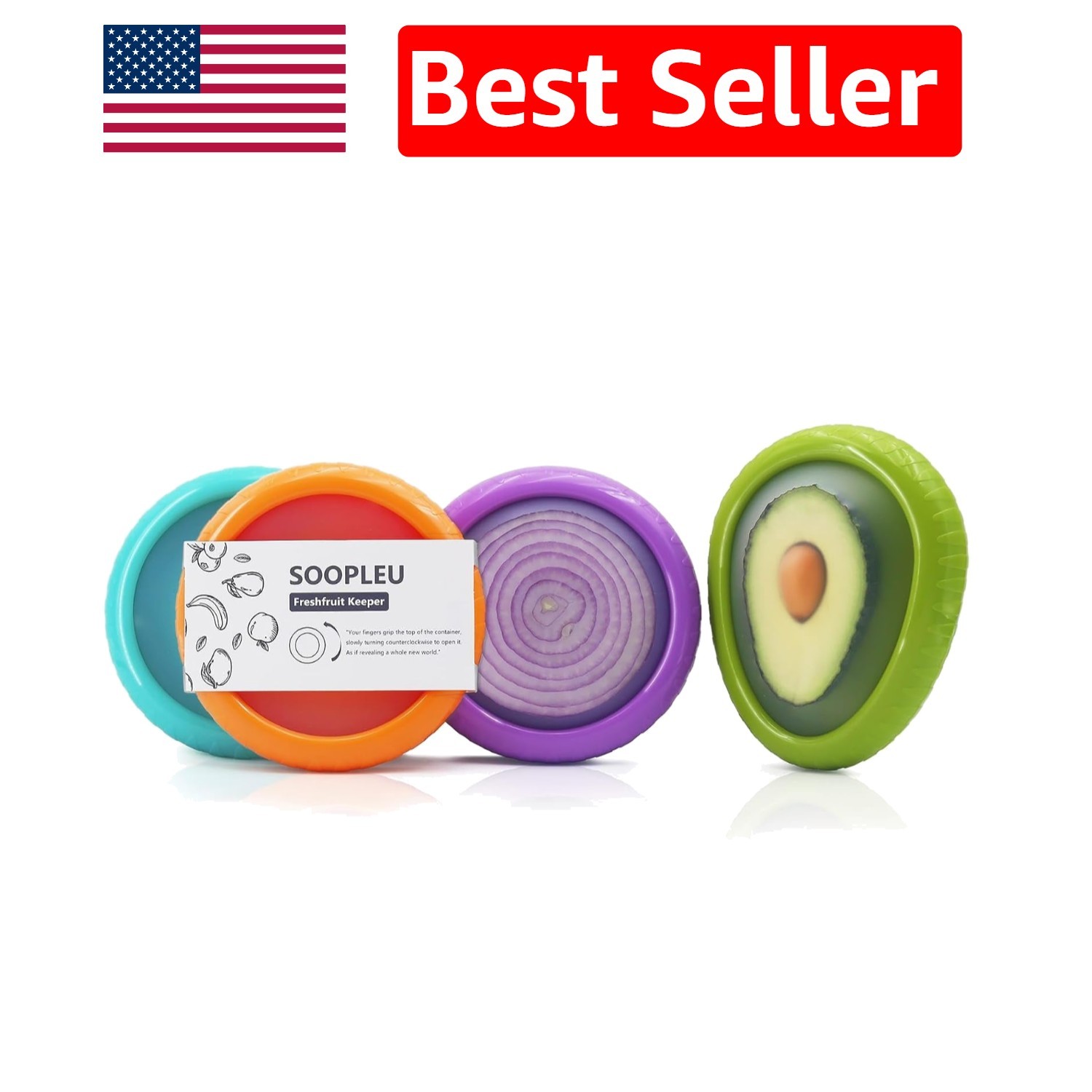 Innovative 4-Pack Food Keepers – Fresh Avocado, Onion, & More Storage Solutions