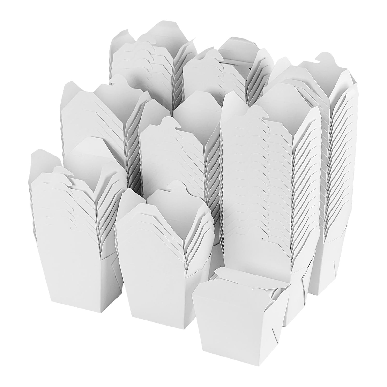 100 PCS 16 Oz Chinese To Go Boxes White Paper Take Out Containers Food Box