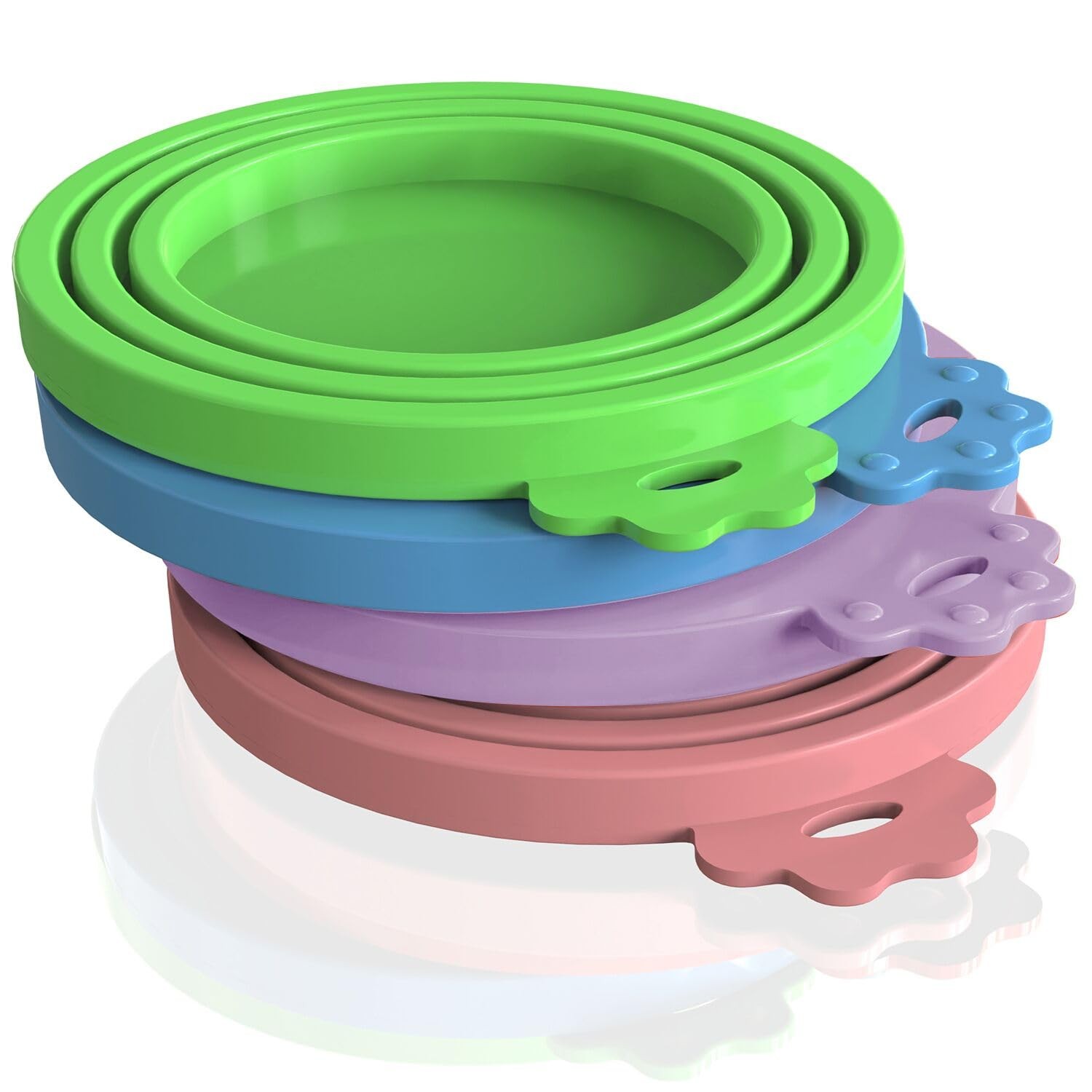 WANBAO 4 Pack Silicone Pet Food Light Blue, Green, Purple, Pink