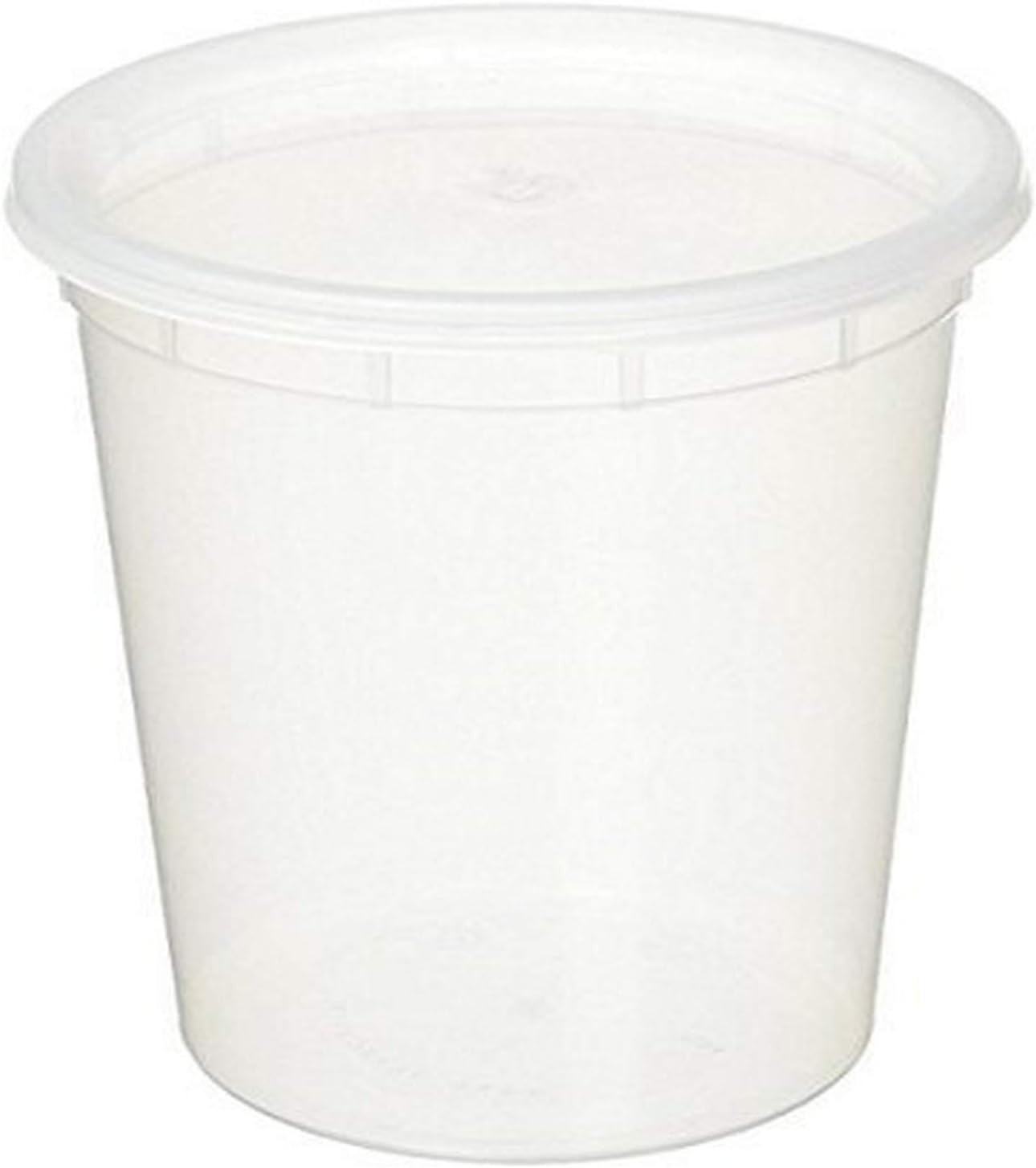 Plastic Soup/Food Container with Lids, 32 Oz., 100 Count