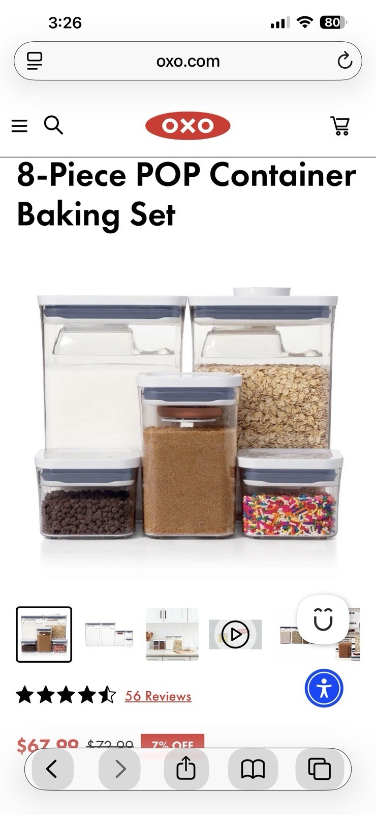 OXO Pop Top Airtight Clear Food Storage Containers Lot Set Of 20 Baking Set 10