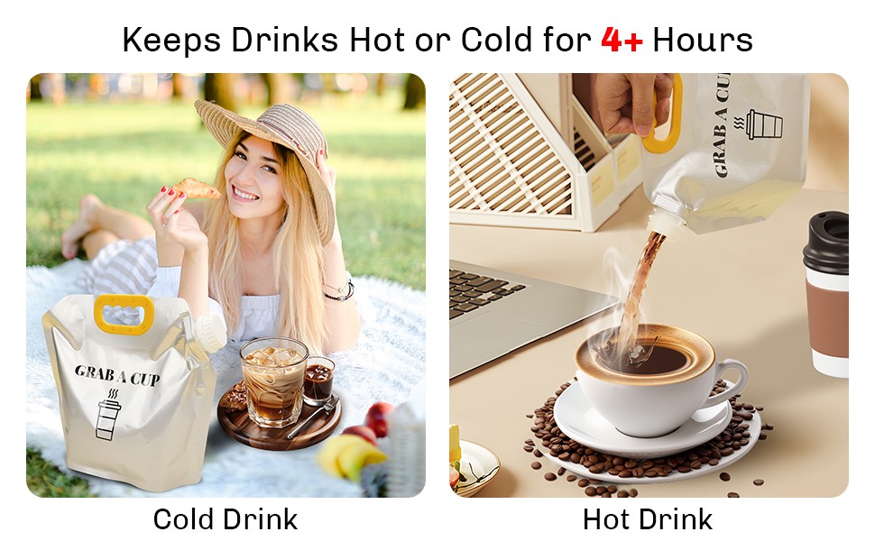 10 Pack Disposable Coffee Dispensers with Handle Coffee Box Cold Hot Beverage