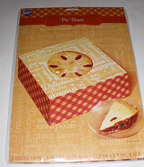 WILTON Holiday 9″ Pie Taker Carrier Boxes – 2 Boxes with 4 Seals NEW in Package!