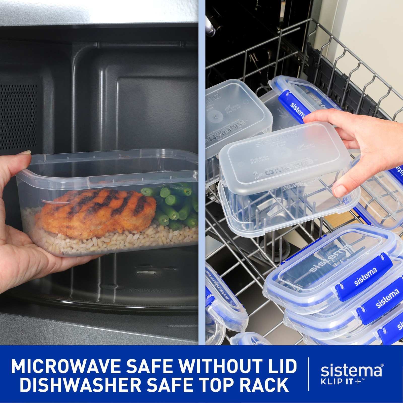 Sistema KLIP IT Rectangular Collection Food Storage Container, 101 oz./3 L, C…