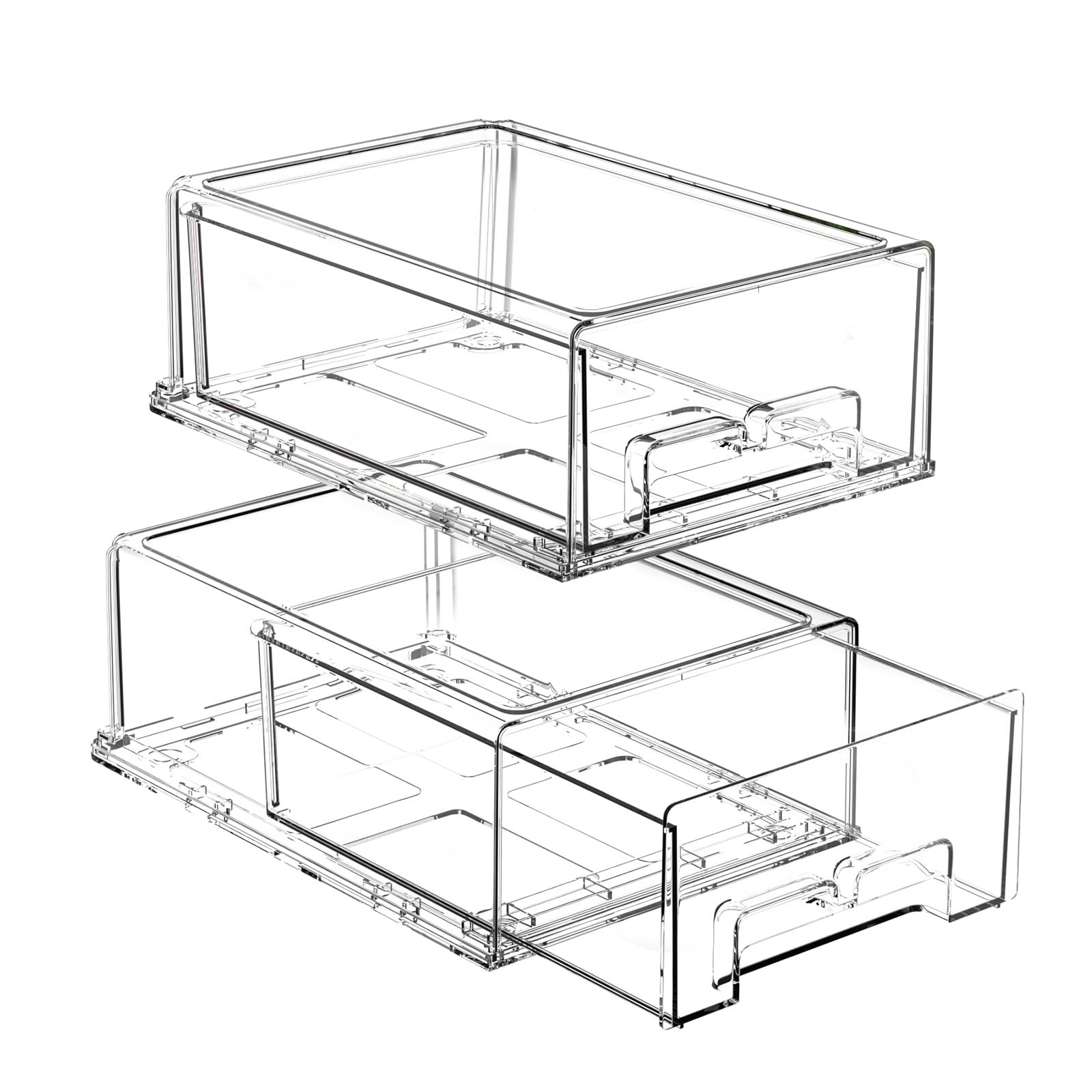 Stackable Fridge Organizer Bins 2 Pack Refrigerator Drawers For Refrigerator Org