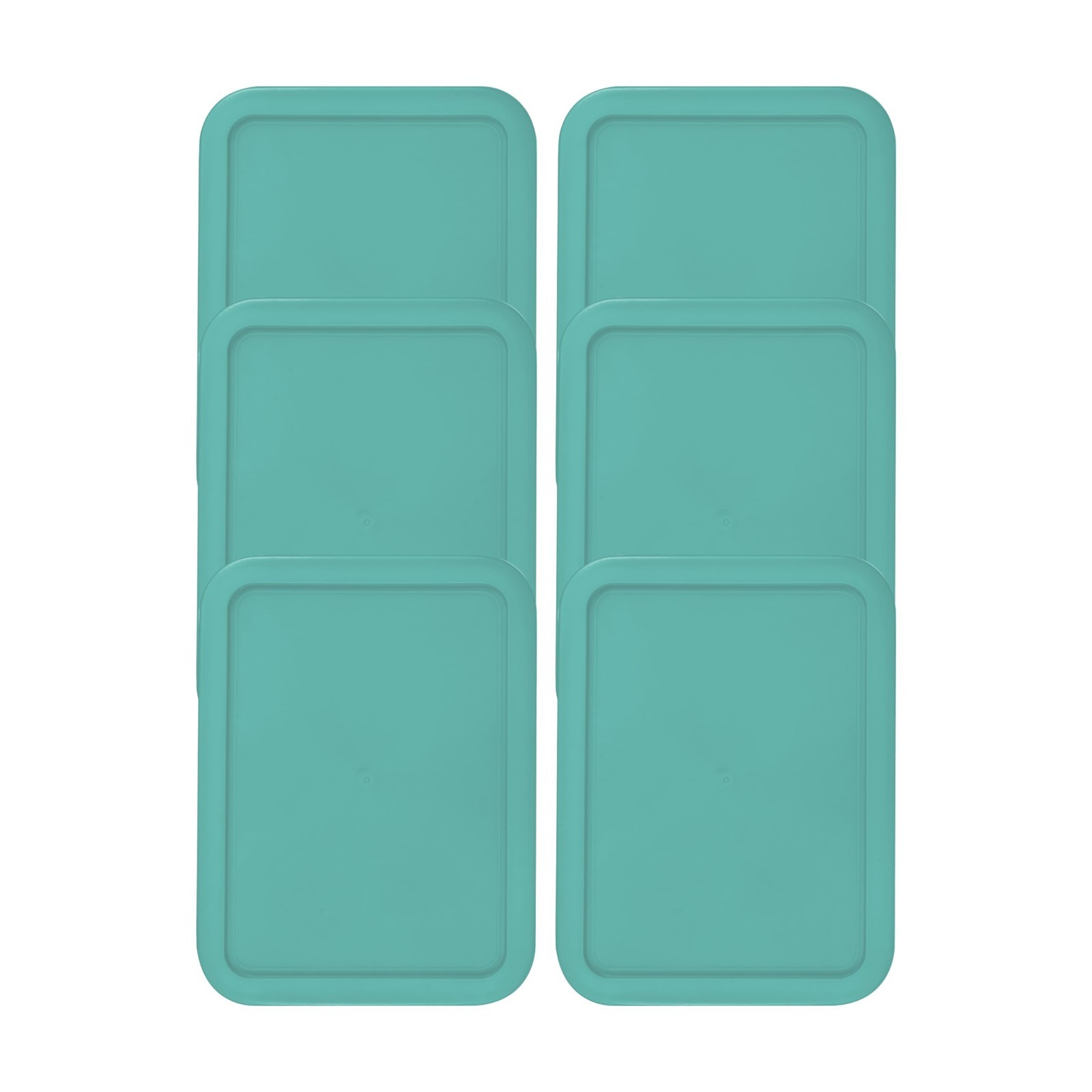 Replacement Lids for Pyrex 7210-PC 3-Cup Rectangle Turquoise 5.75×7.75″ 6-Pack